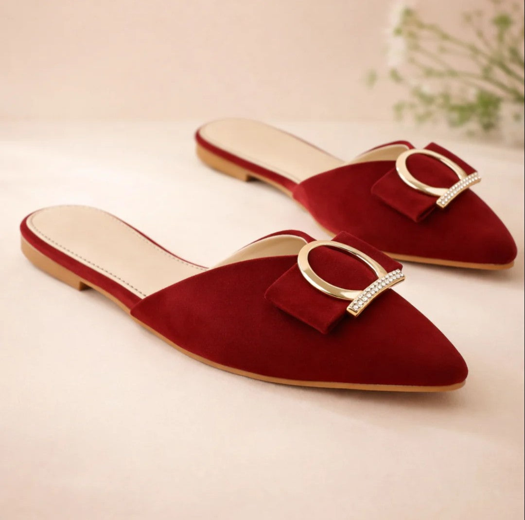 Velvet Mules - Red