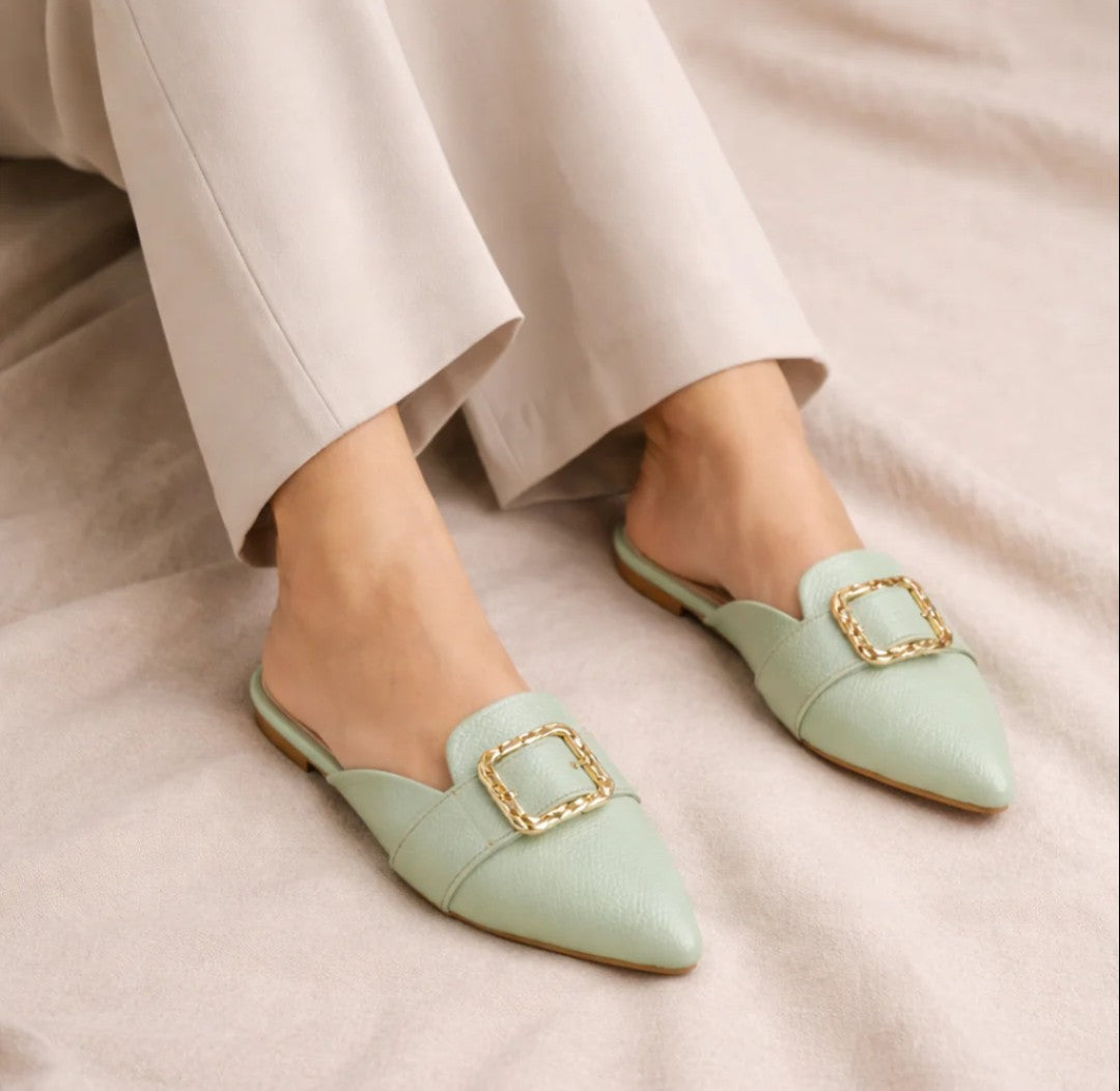 Mint Belle Mules - Mint Green